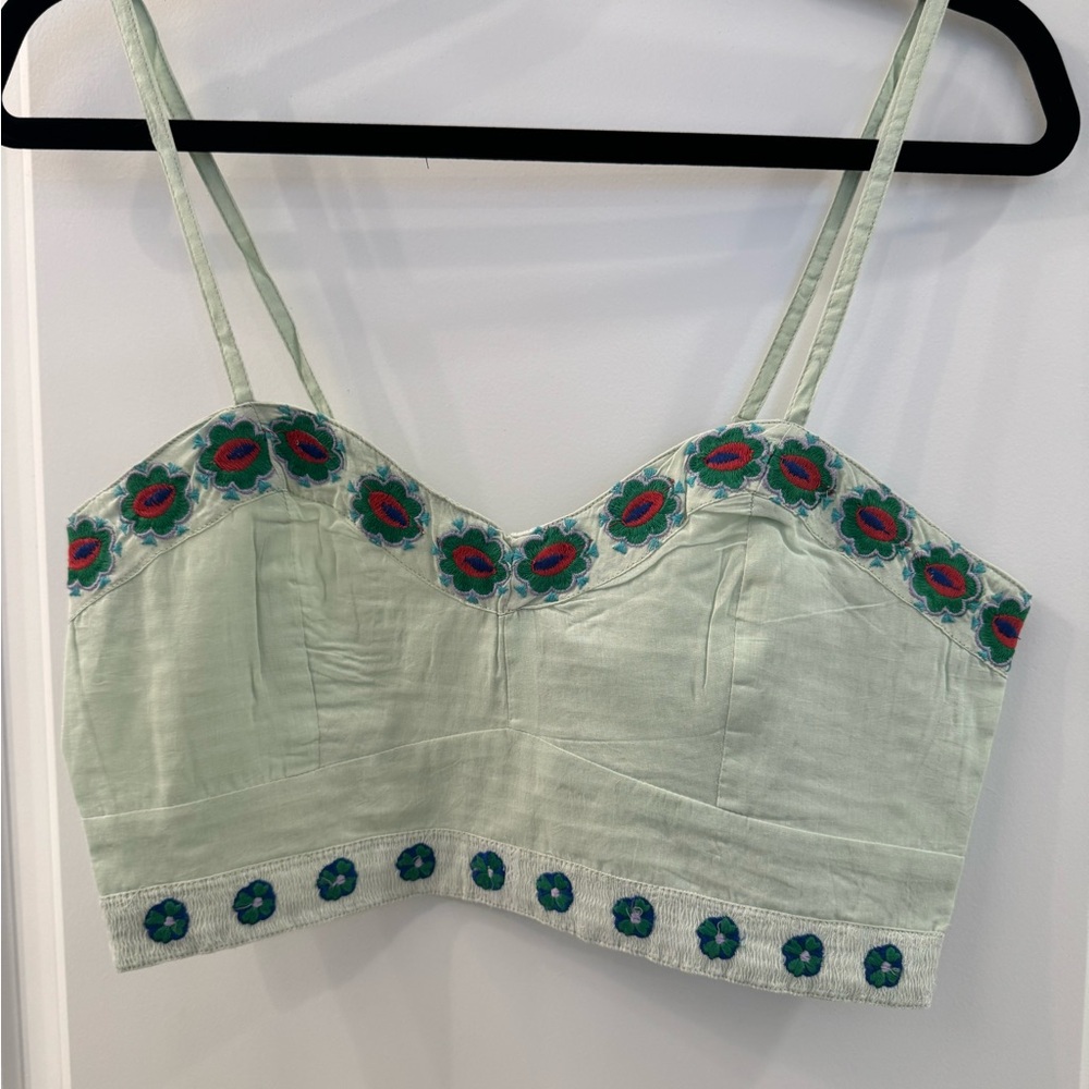 Raga Brand green floral crop tank top 
Size M
NWT
$25
